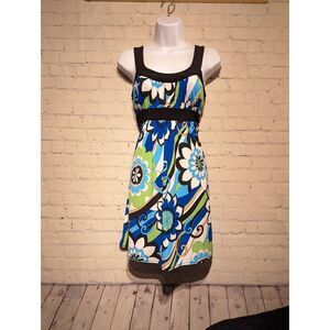 J.F.W. cute silky floral design print dress sm/md